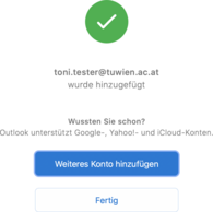 Kontoeinrichtung beendet