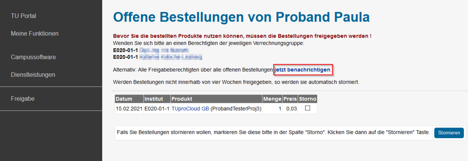 TUproCloud: Jetzt benachrichtigen