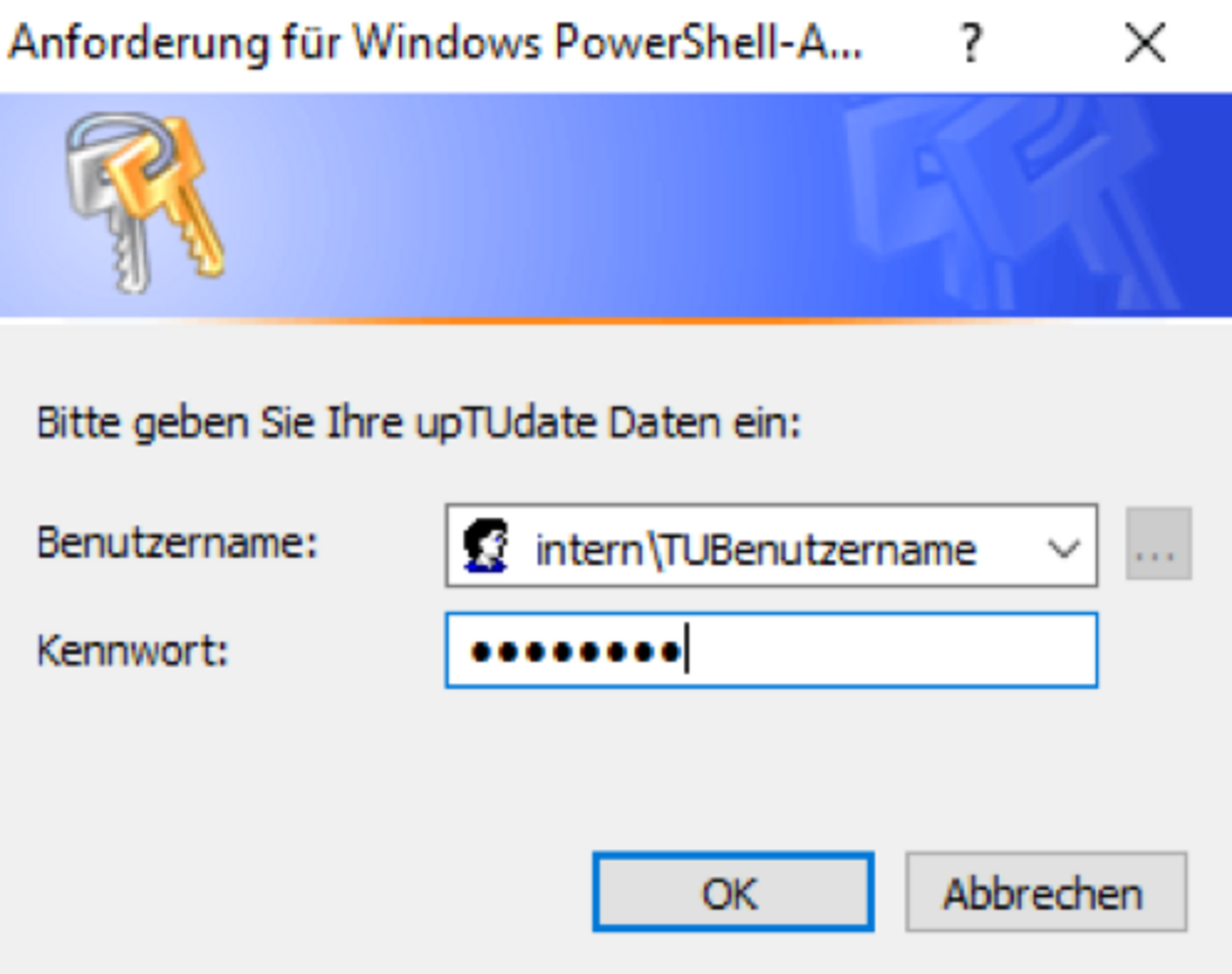 Screenshot zum im Text angeführten Anleitungsschritt "Anforderung für Windows Power Shell"