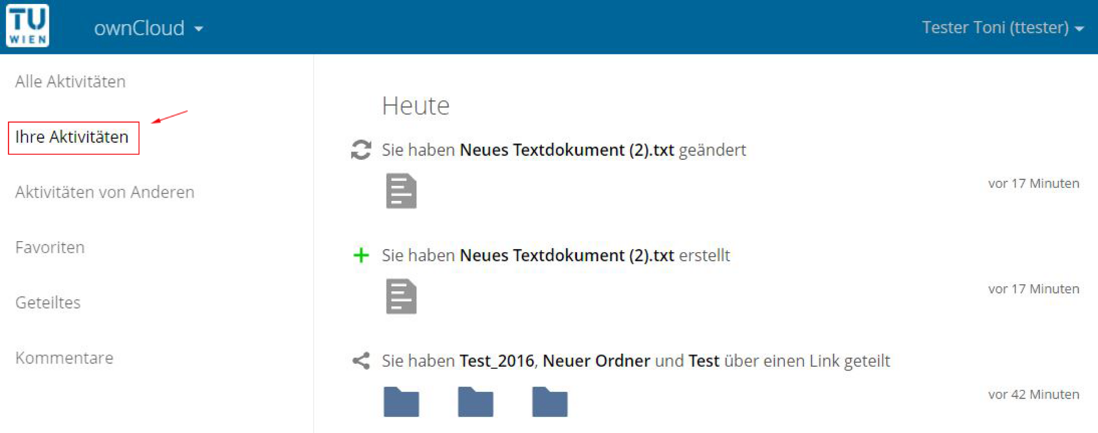 Screen: Anleitung Owncloud