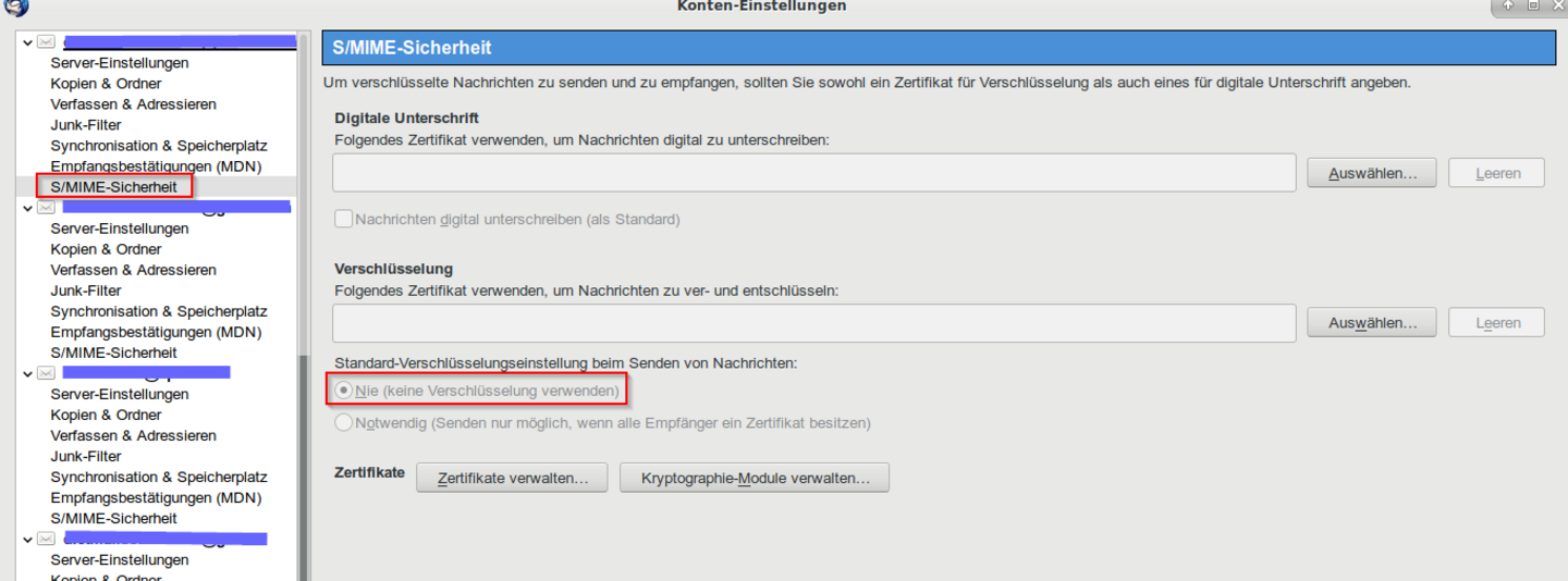 Thunderbird S/MIME Security