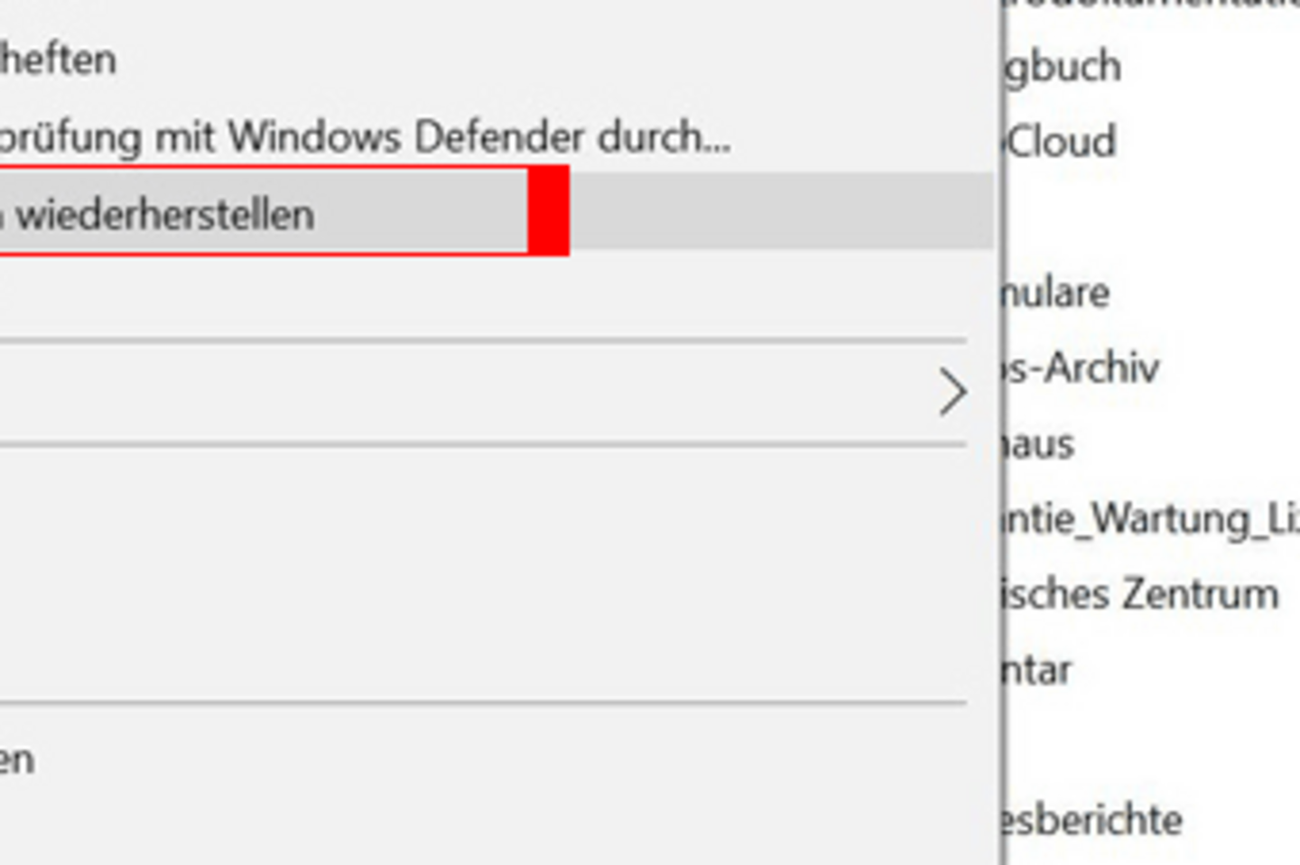 Screenshot Windows10: Restore previous versions Screenshot Windows10: Restore previous versions