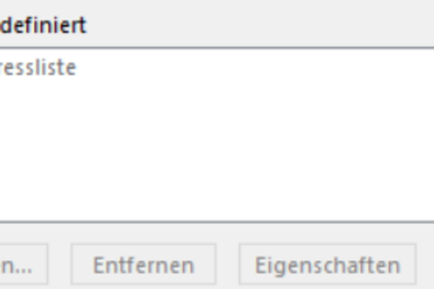 Screenshot: changing the default address book