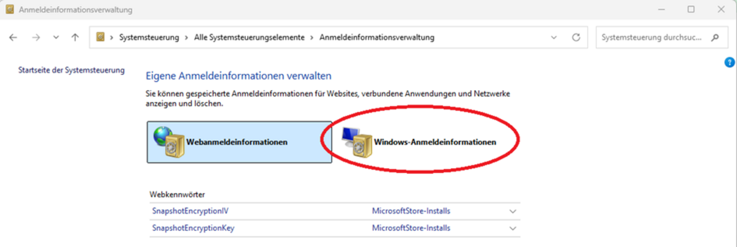 Screenshot Computereinstellungen