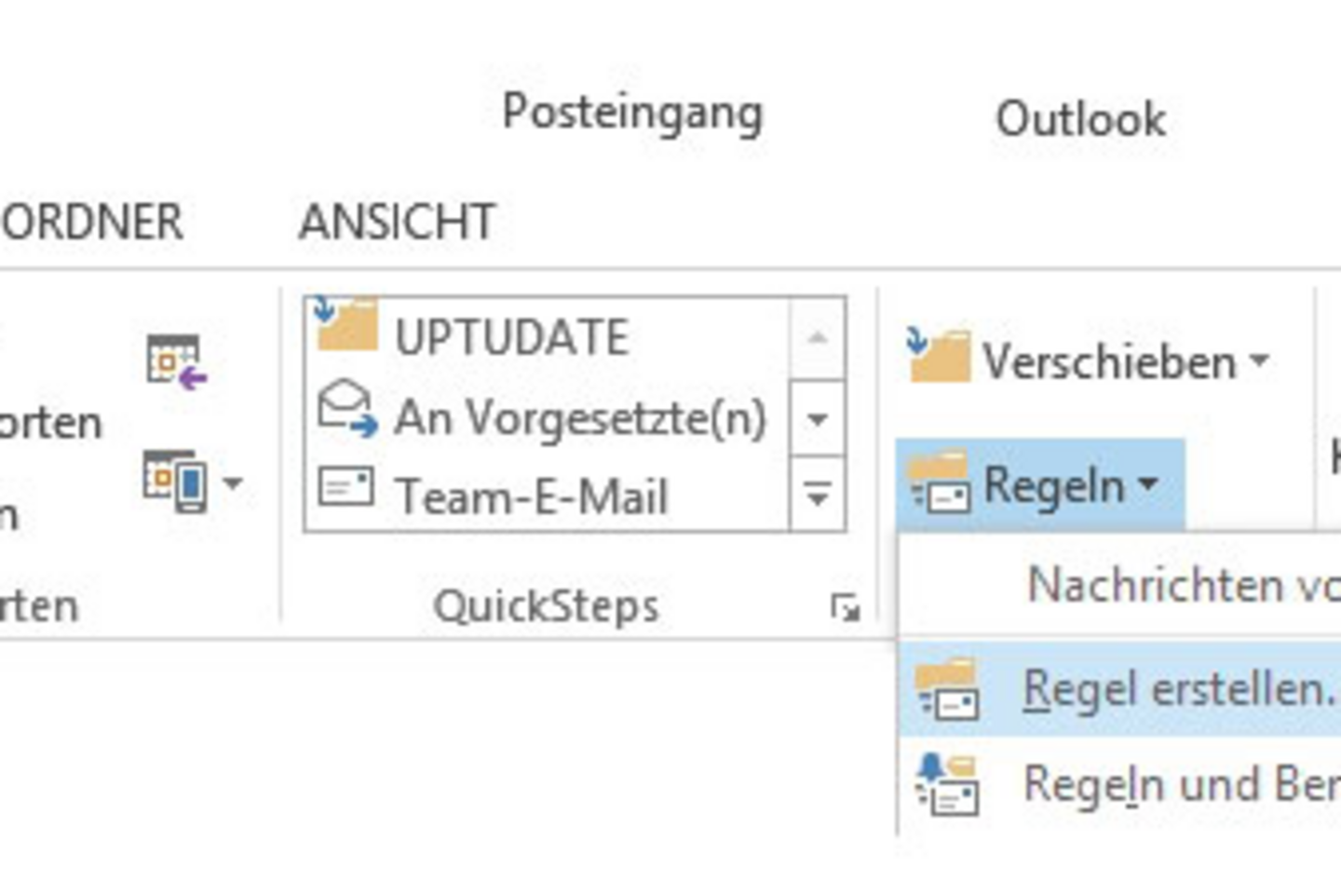 Screenshot: Create rule