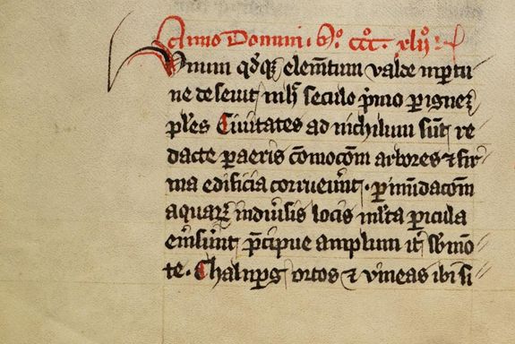 “In the same year, in early September, around the feast of St. Bartholomew, Lake Constance and the surrounding rivers rose so sharply due to the persistent and exceptionally heavy rains that they overflowed their usual banks to such an extent that once again caused extensive damage, danger, and hardship.”
