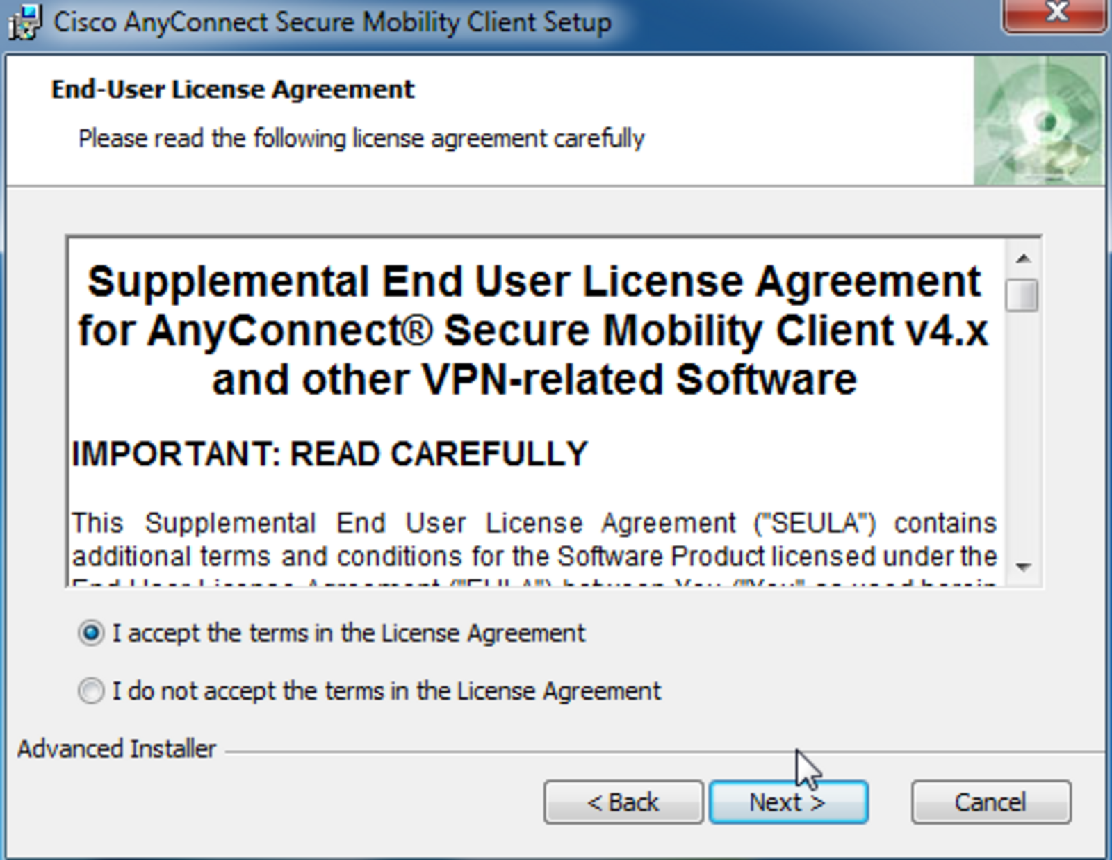 Screen: Instructions
