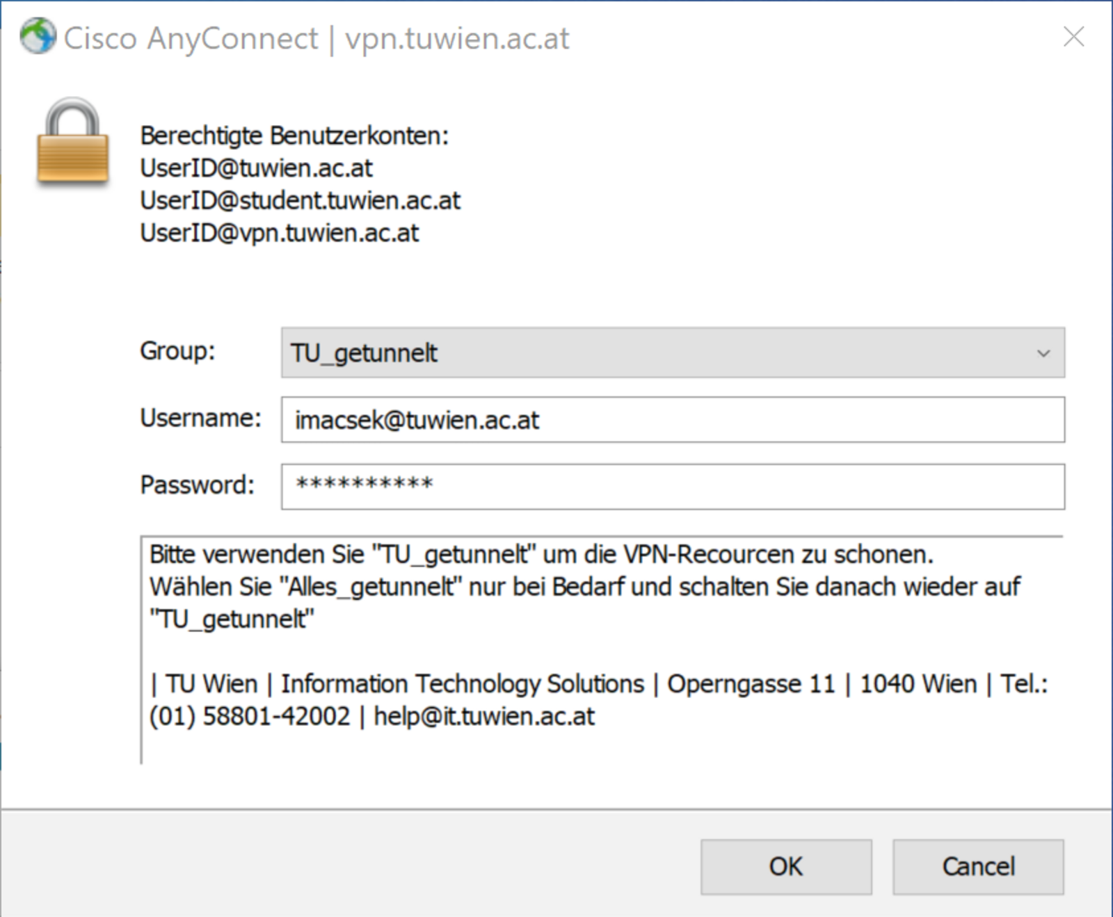 Serveradresse VPN TU Wien