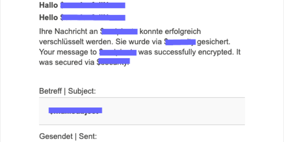 Successful encryption