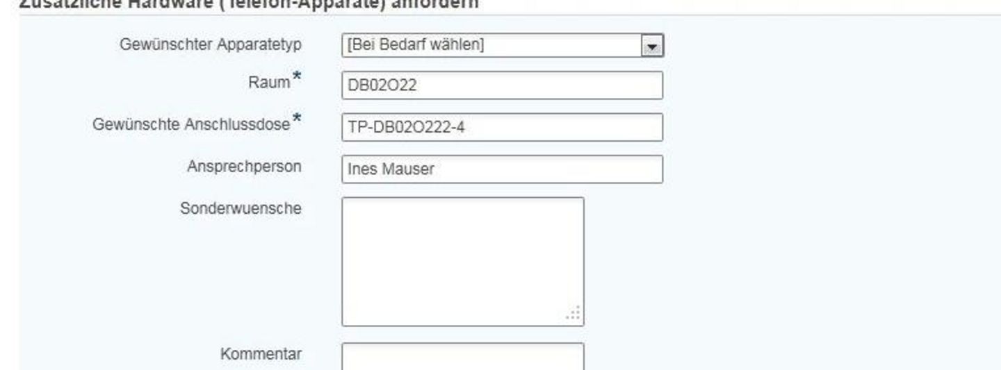 Screenshot Antrag Hardware Screen: Anleitung