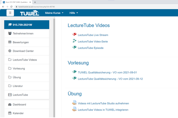 LectureTube Integration in TUWEL