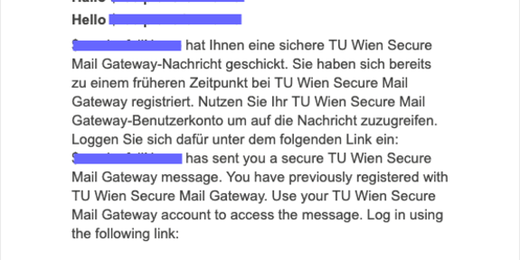 Reminder - Neue verschlüsselte Nachricht wartet