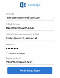 Exchange Konto hinzufügen