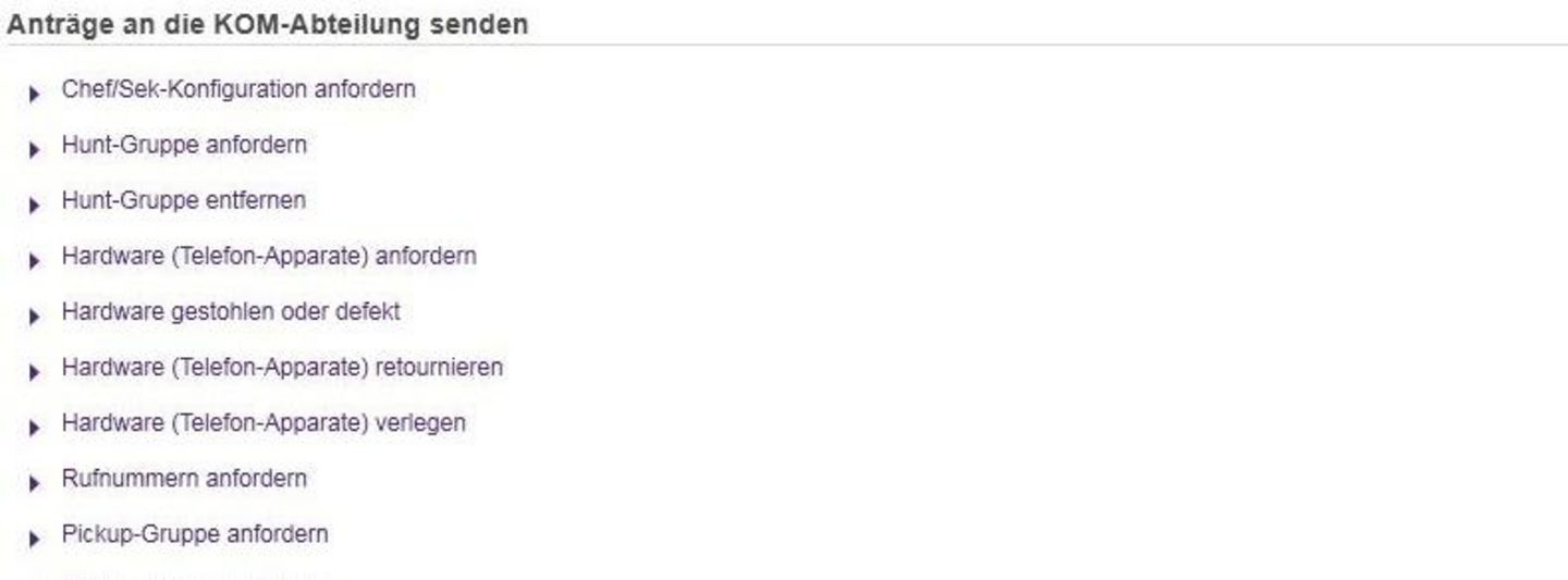 Screen: Phone Verwaltung