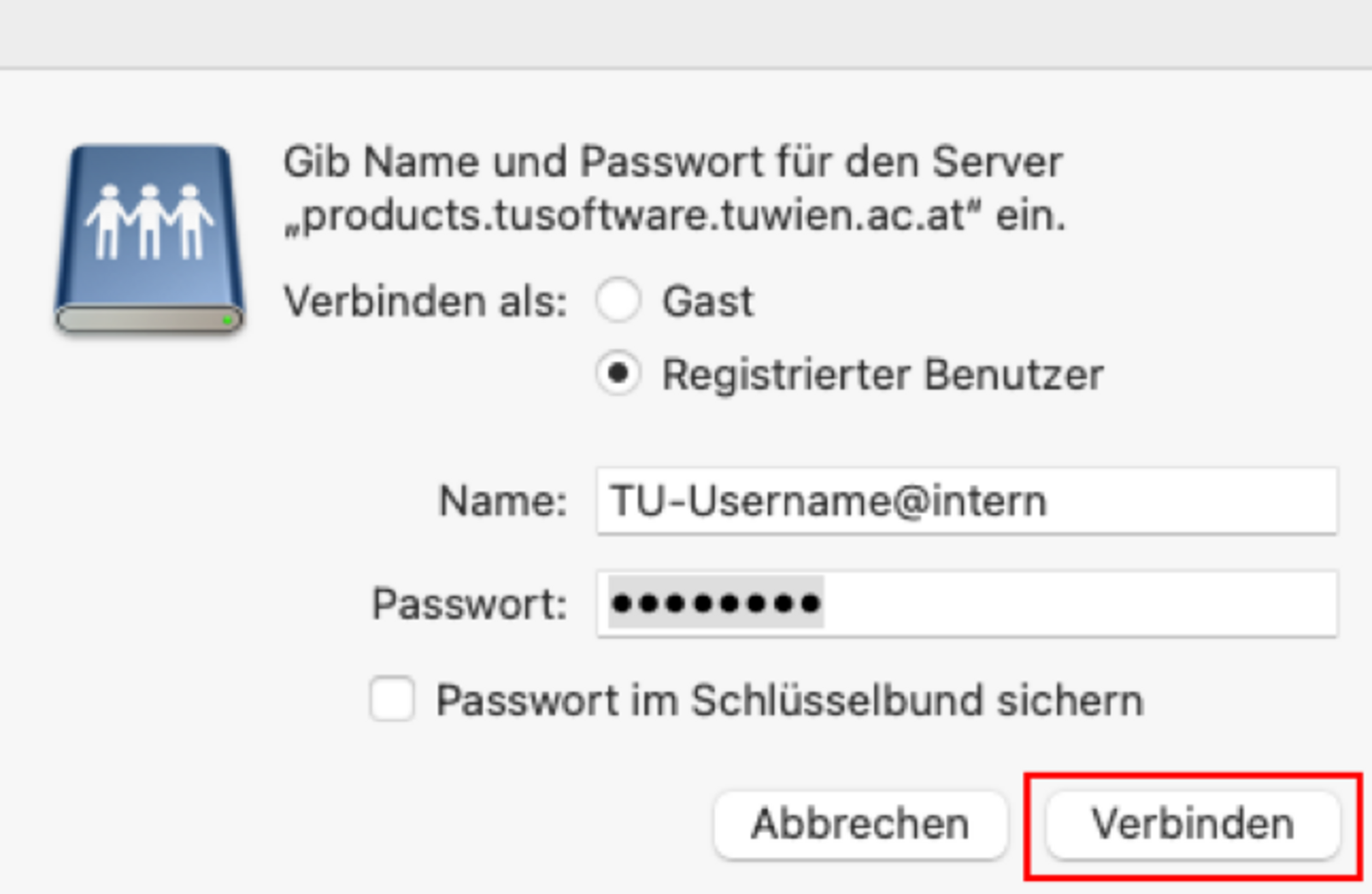 Screenshot zum im Text angeführten Anleitungsschritt "Benutzer_innennamen und Passwort eingeben"