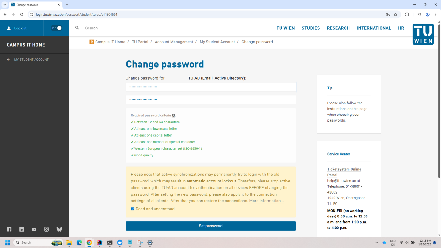 Screenshot Change Password