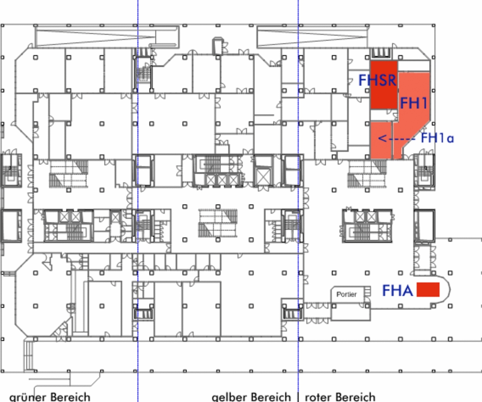 Site plan of the training room FHSR in the ground floor Freihaus