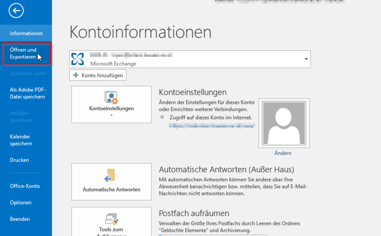 Öffnen und Exportieren