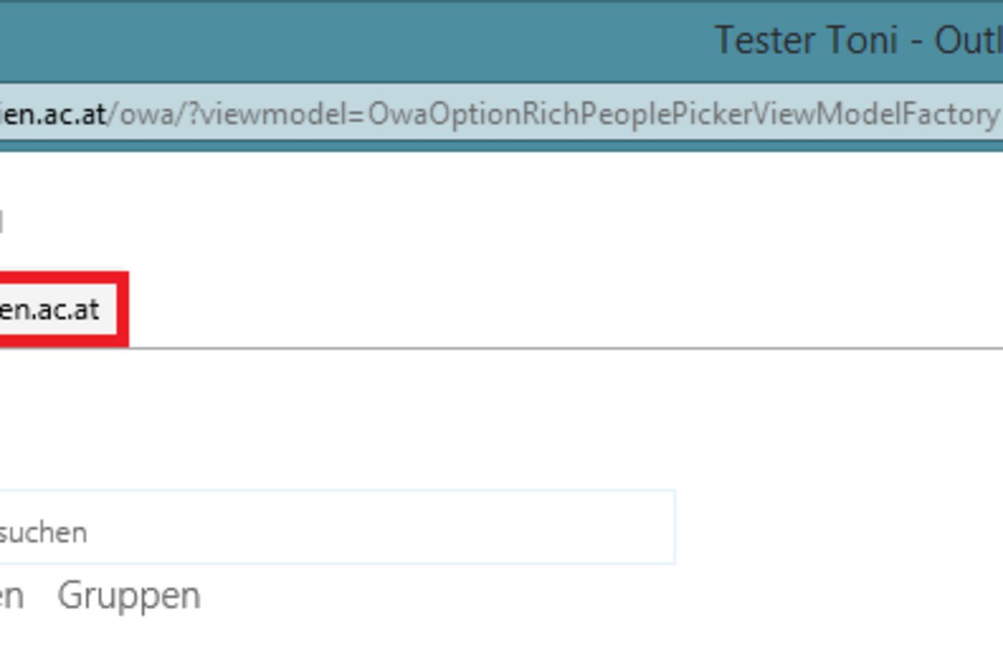Screenshot: Enter the destination of the forwarding