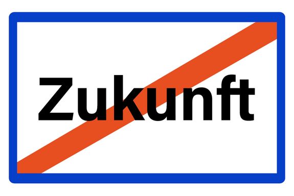 Das Wort Zukunft rot durchgestrichen