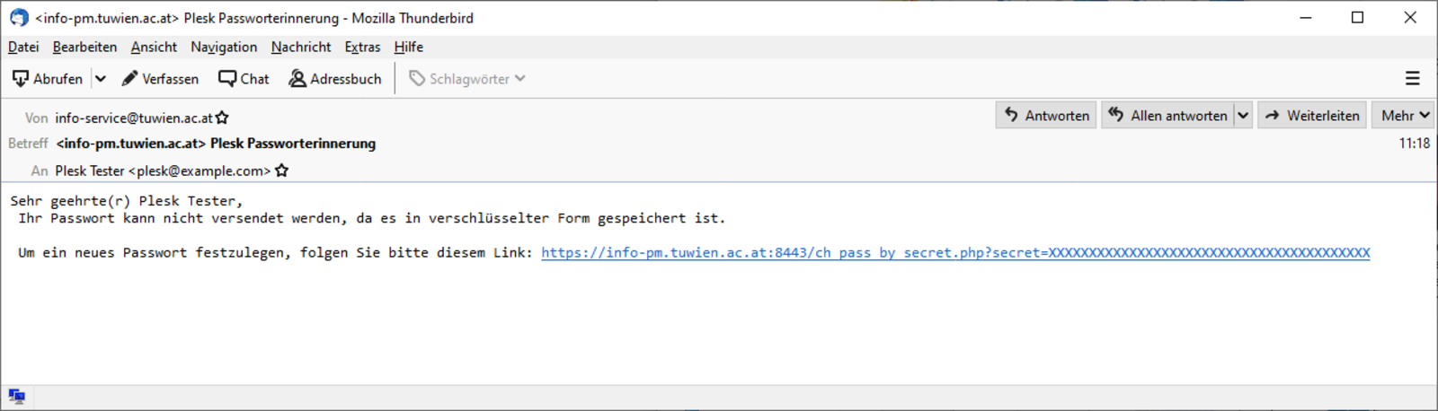 TUwebsiteHosting neues Passwort anlegen
