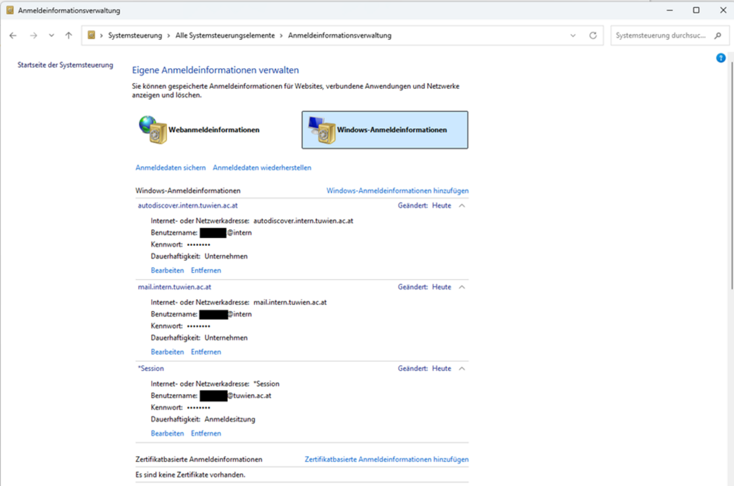 Screenshot Computereinstellungen