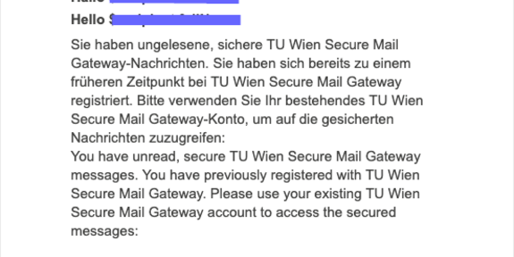 Ungelesene sichere Nachrichten