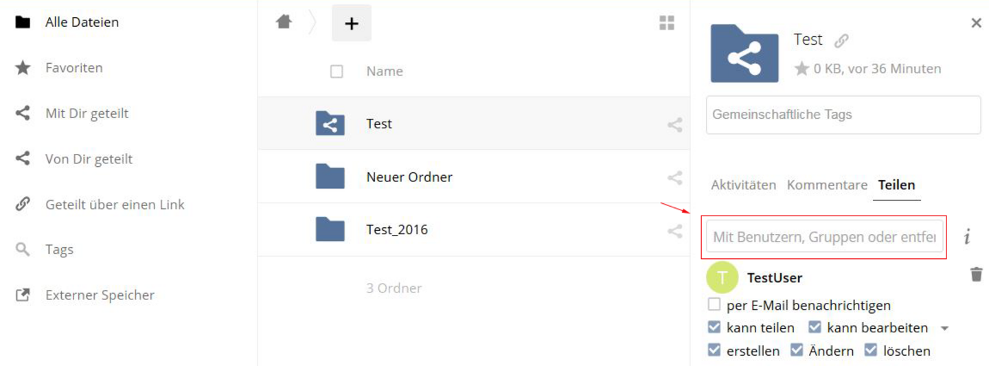 Screen: Anleitung Owncloud