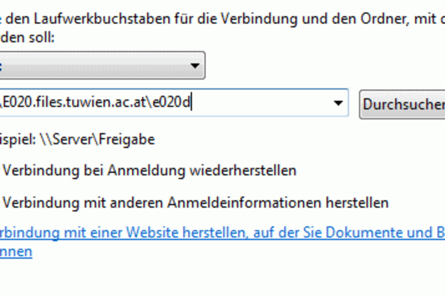 Screenshot Windows7: Enter folder
