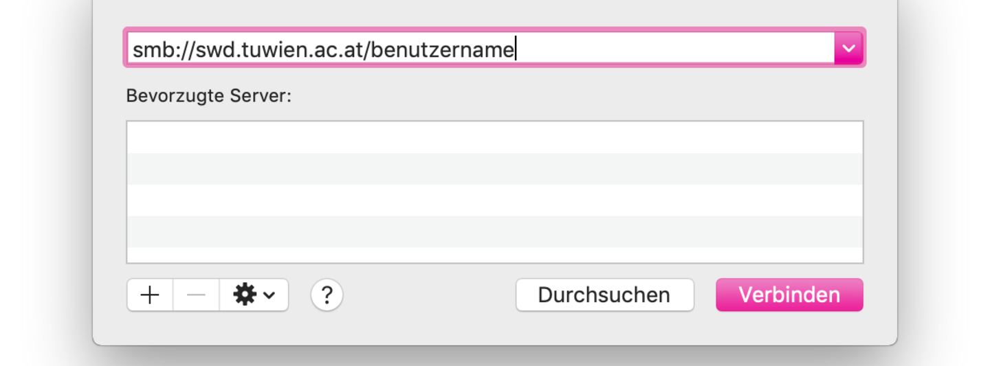 Screen zu SWD Benutzername