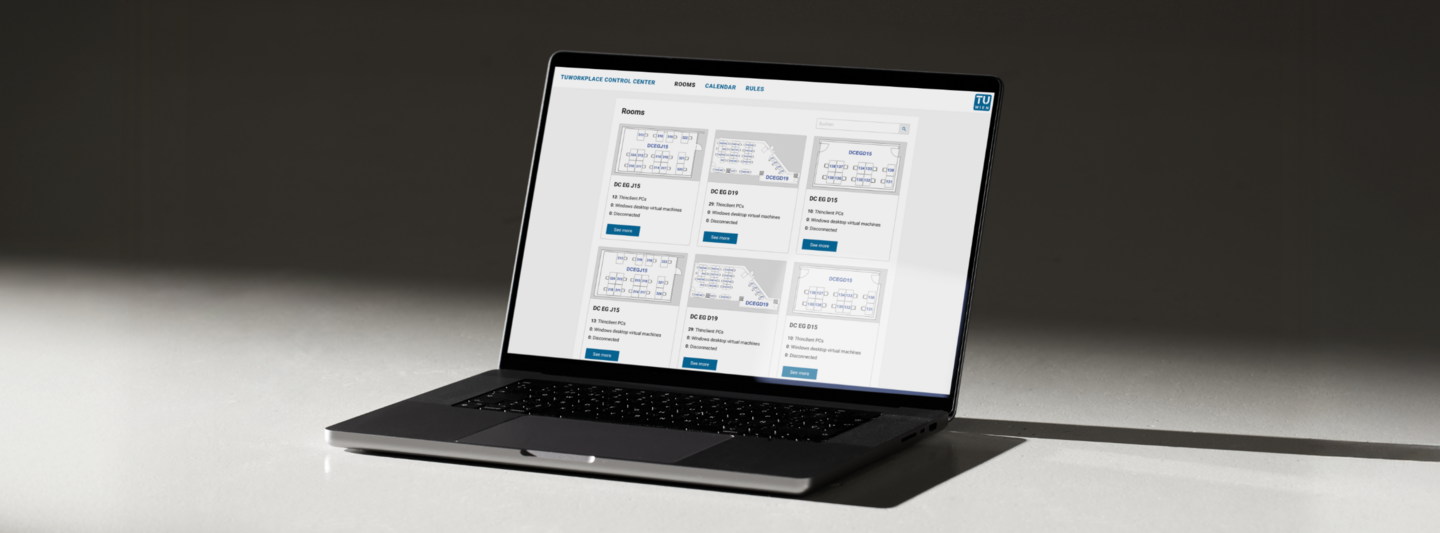 Offener Laptop mit geöffneter TUworkplace Webseite