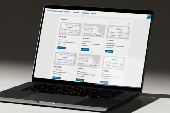 Laptop with the TUworkplace website open