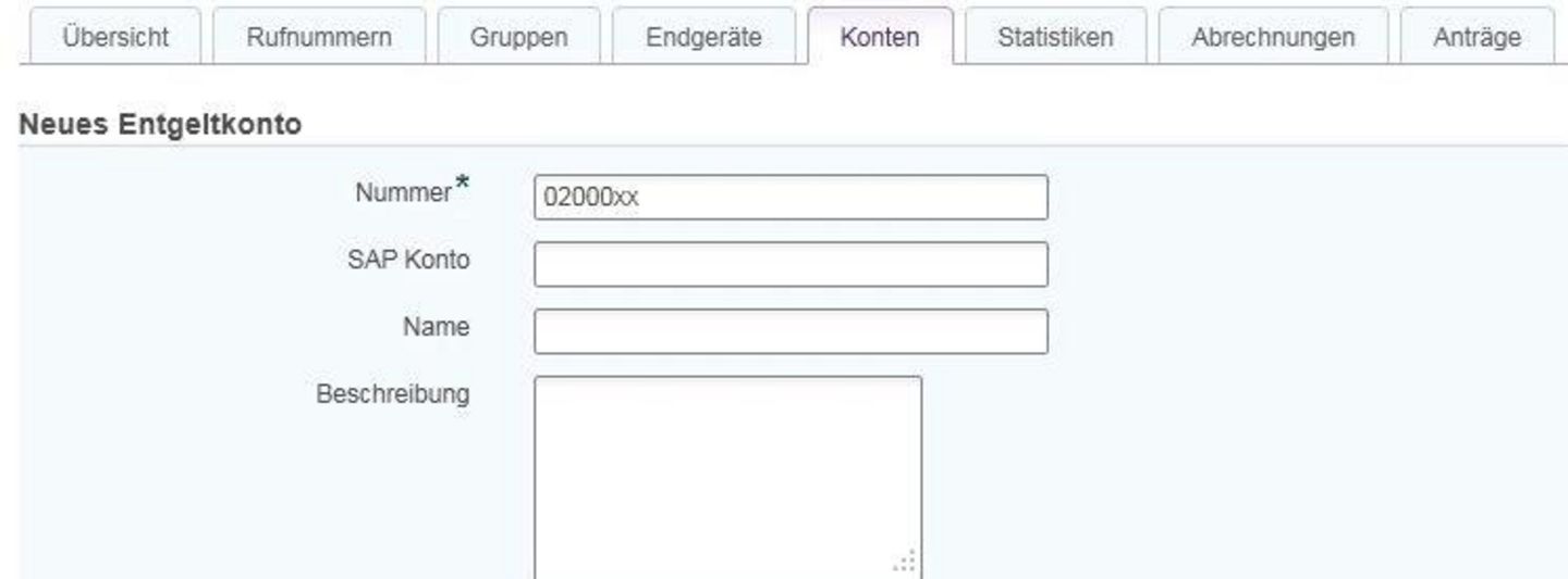 Screenshot Neues Konto Screen: Anleitung