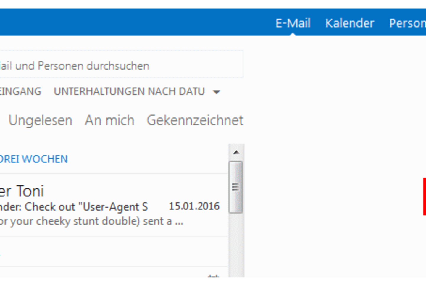 Screenshot: Select options