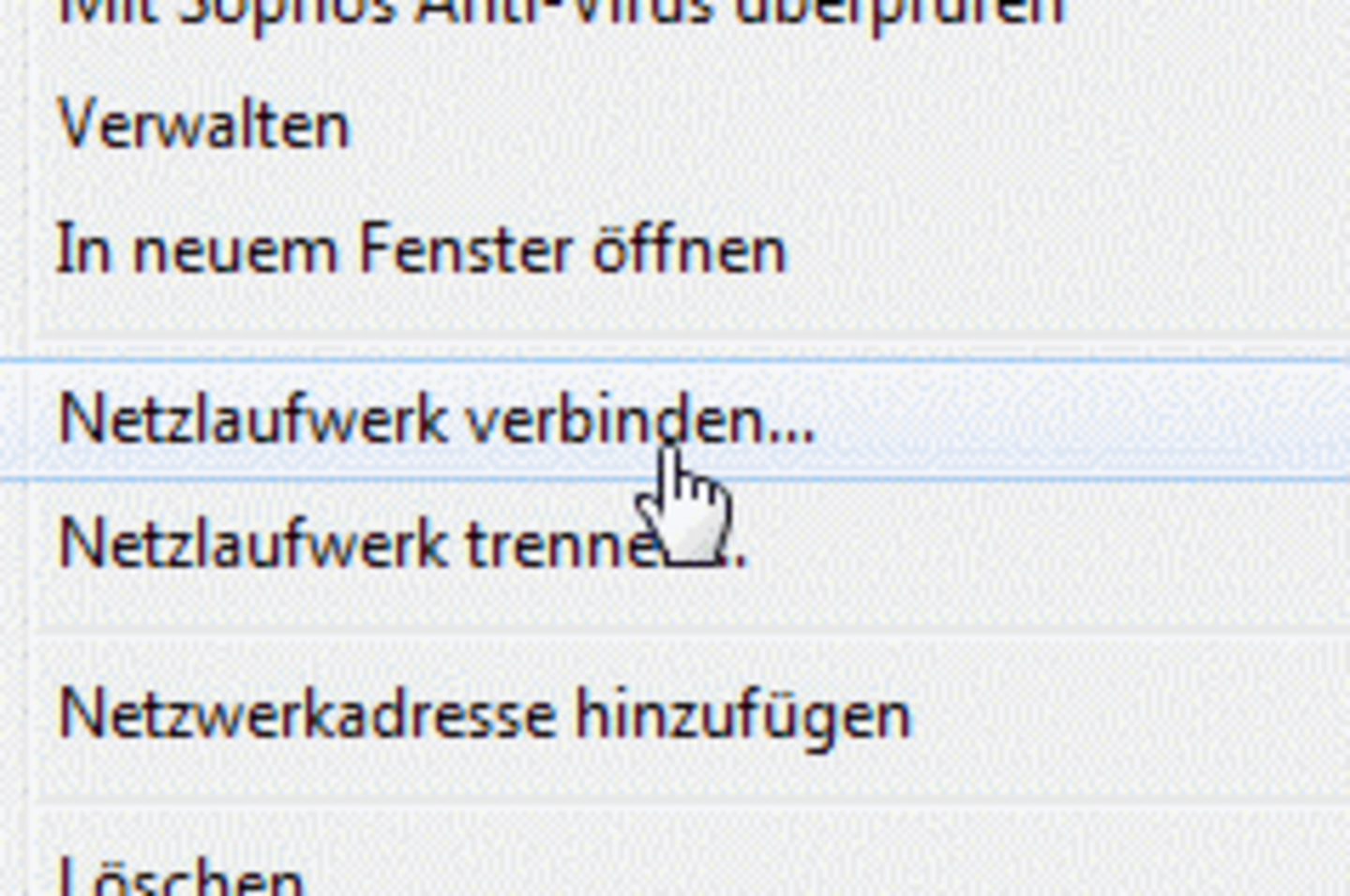 Screenshot Windows7: Connect network drive Screenshot Windows7: Connect network drive