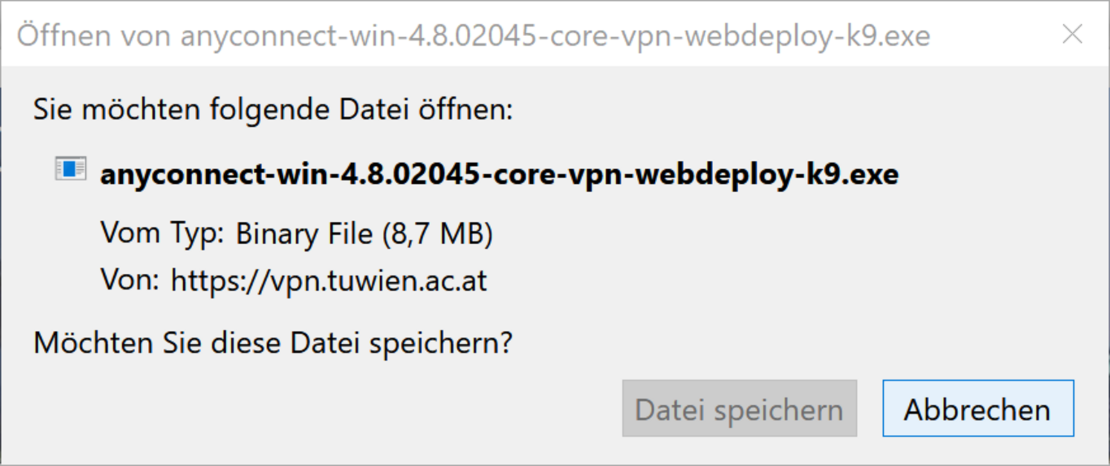 Öffnen von AnyConnect