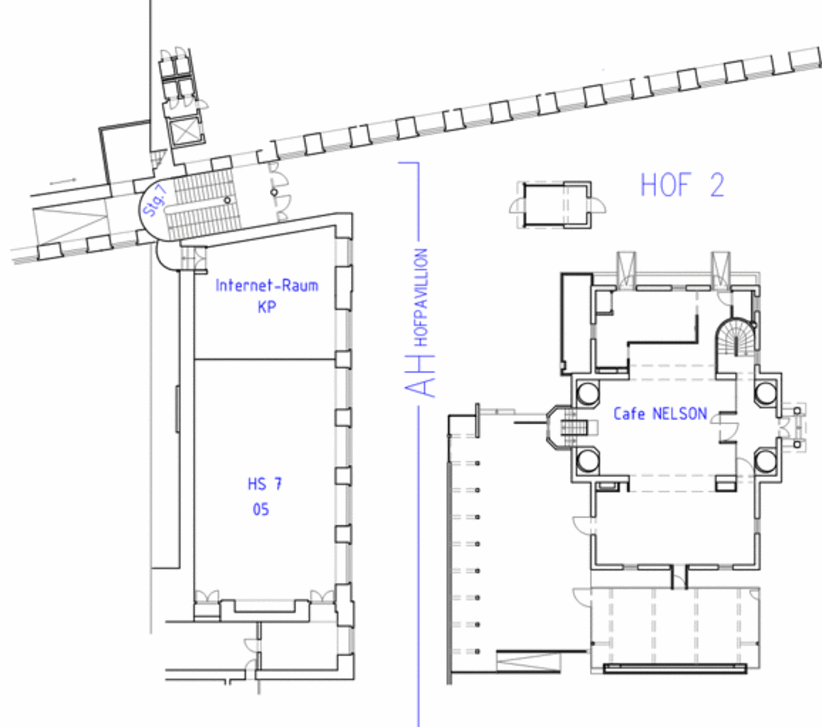 Illustration KP Site plan internet room KP at Karlsplatz 13, staircase VII