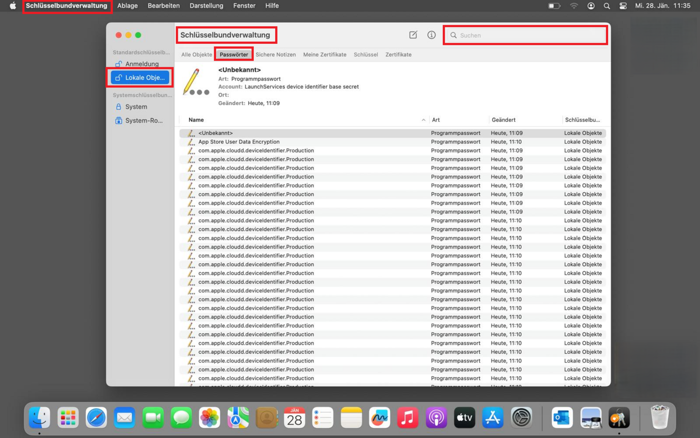 Gespeicherte Anmeldedaten unter macOS löschen