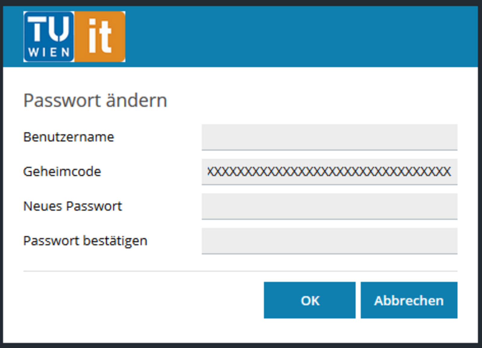 TUwebsiteHosting Passwort ändern
