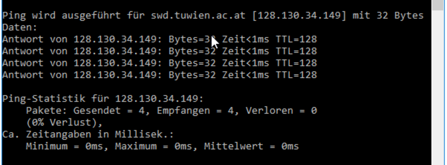Screen Ping Befehl