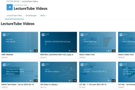 LectureTube LVA Aufnahme-Serie in TUWEL