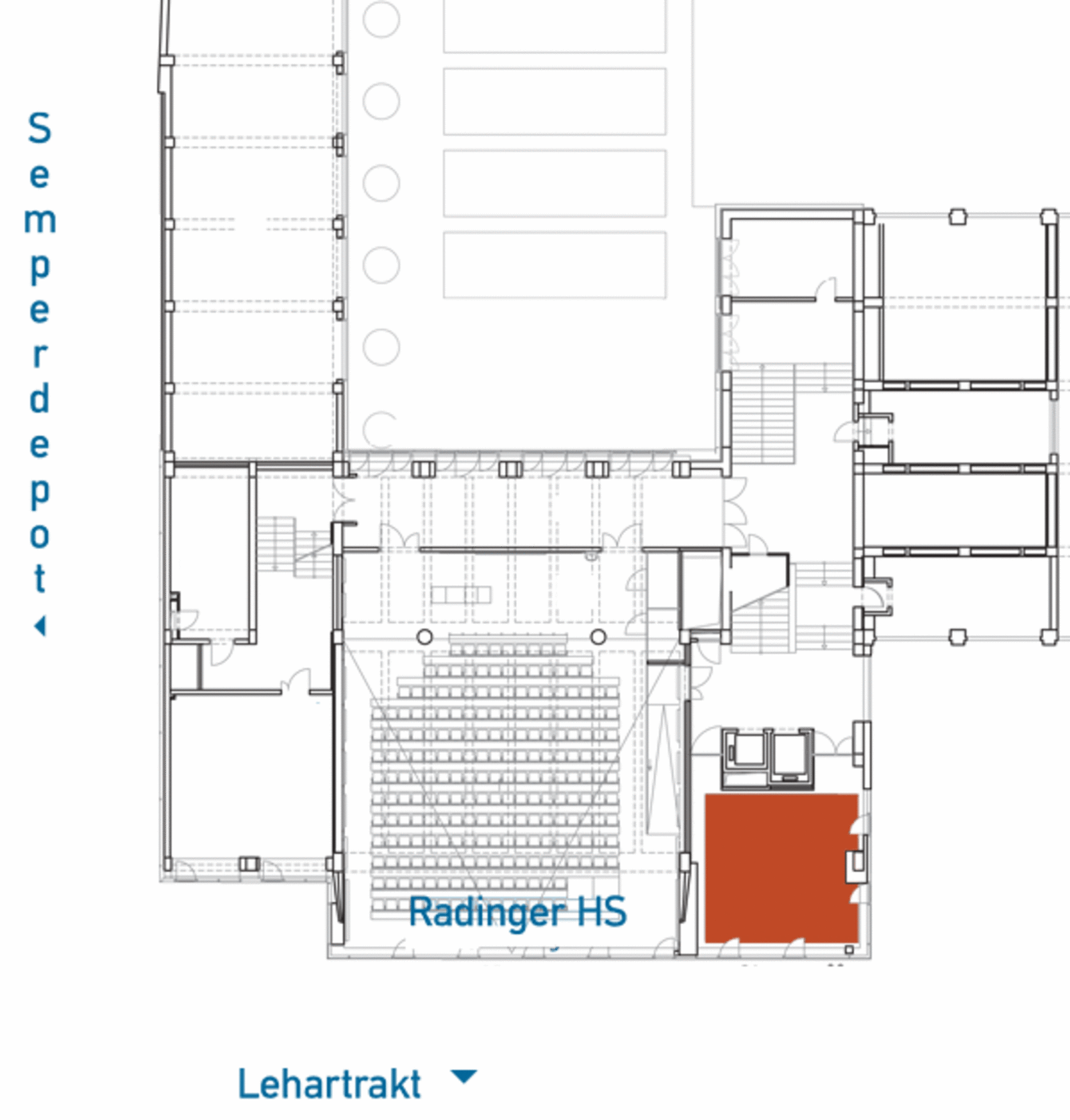 Abbildung GM2 Lageplan des Internet-Raumes GM2 am Getreidemarkt 9, 1.Stock