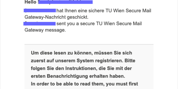 Neue sichere Nachricht wartet