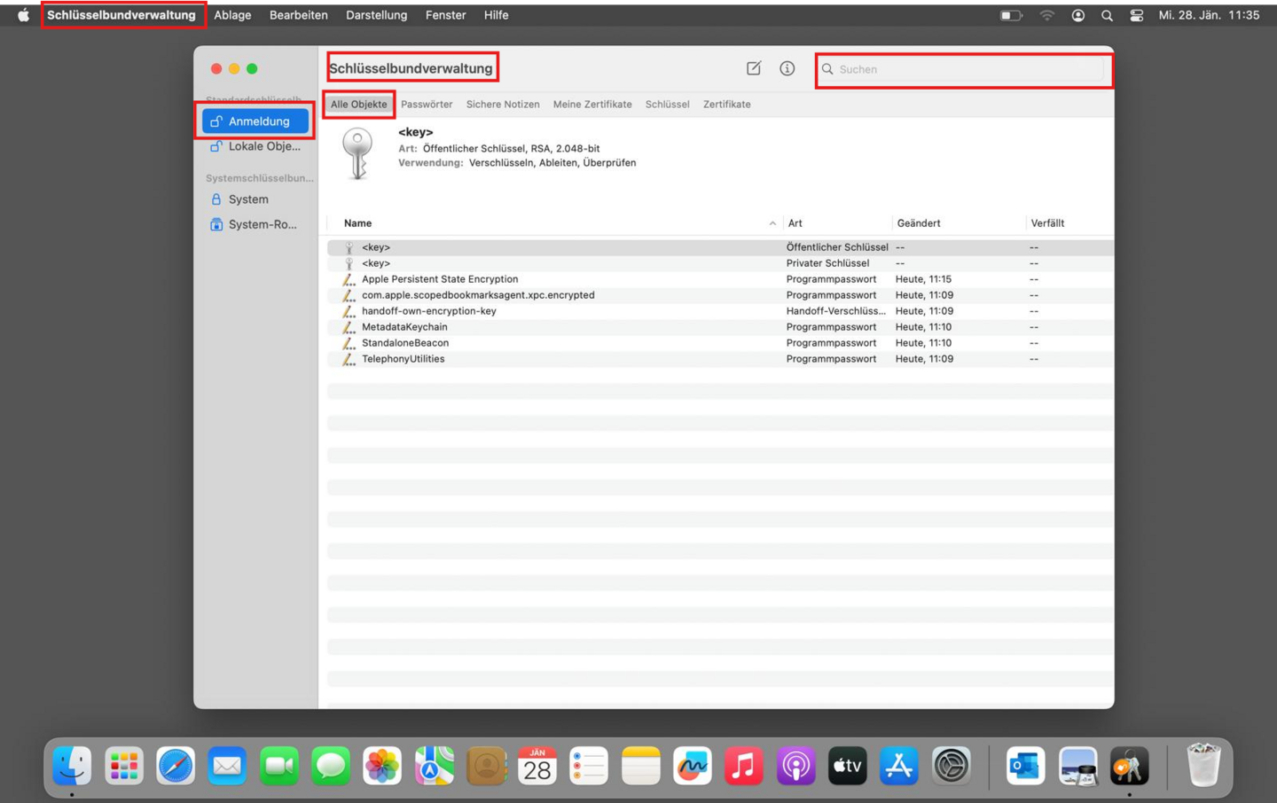 Gespeicherte Anmeldedaten unter macOS löschen