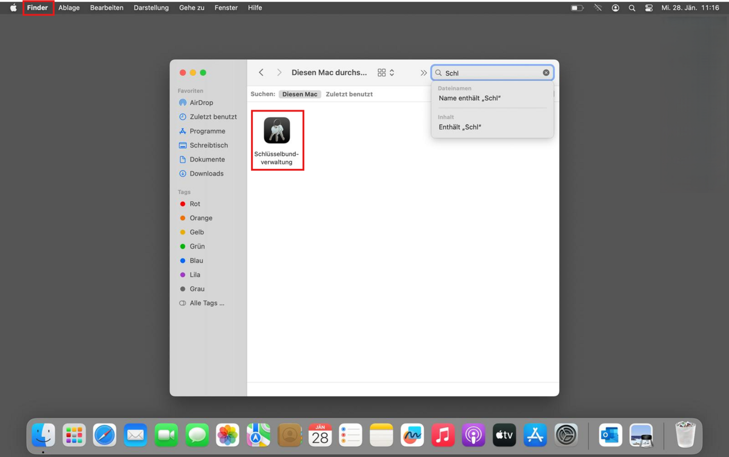Gespeicherte Anmeldedaten unter macOS löschen