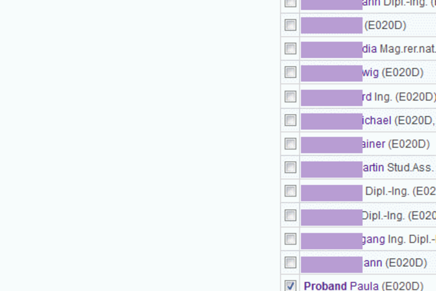 Screenshot: Adding employees to the authorization group