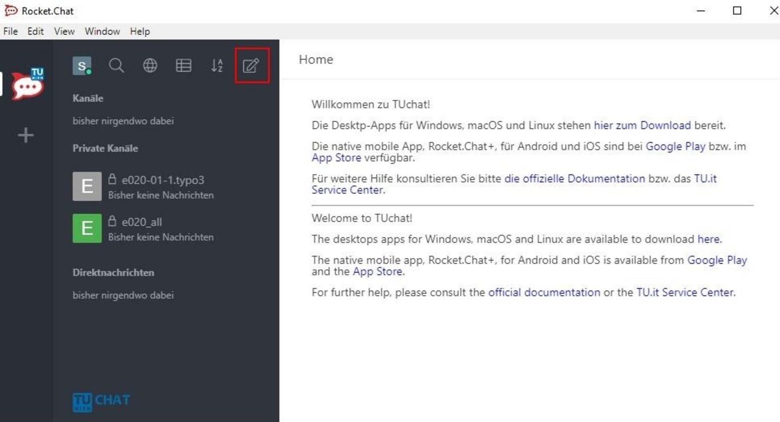Create channel Screen: Create channel