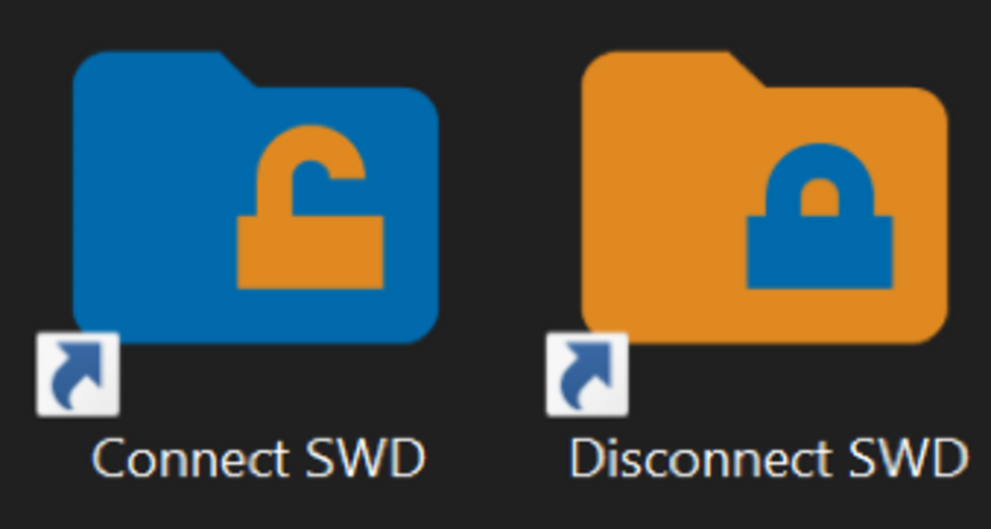 Screenshot zum im Text angeführten Anleitungsschritt "Tools Connect SWD und Disconnect SWD"